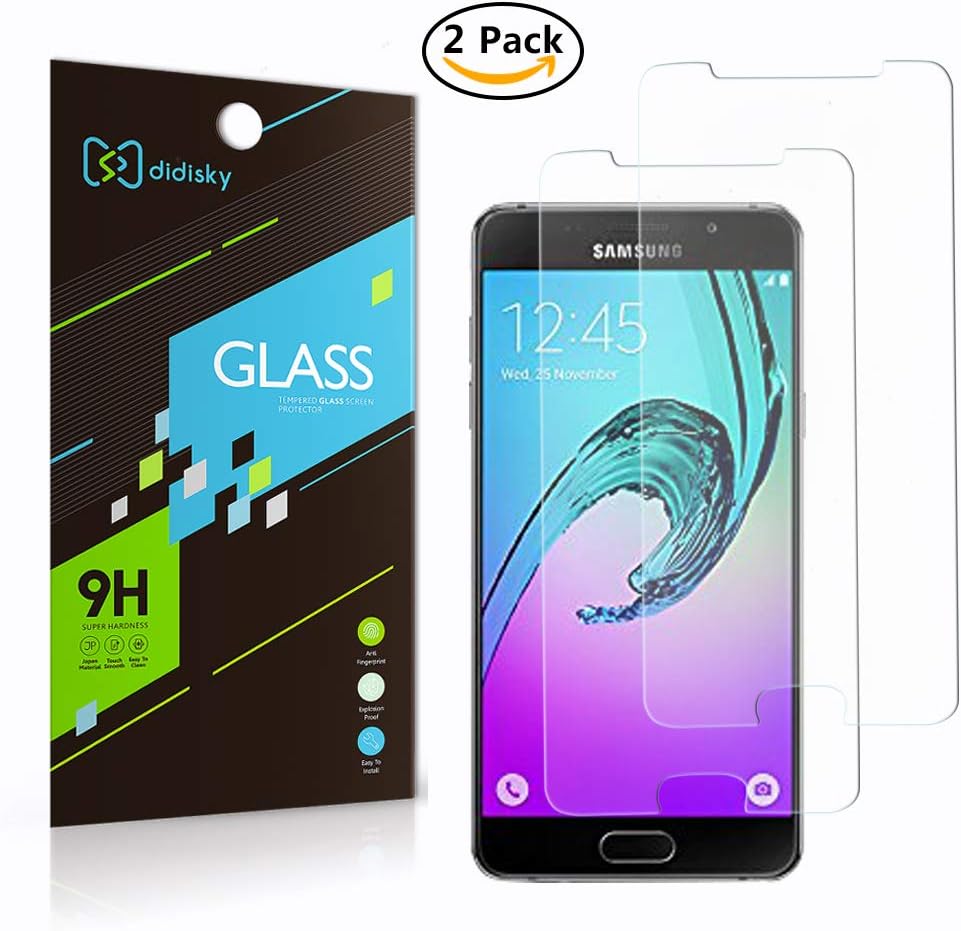 Samsung Galaxy A5 2015 Screen Protector (Not For 2016), Didisky Premium Tempered Glass Screen Protector Film For Samsung Galaxy A5/A5009/A5000 Touch Smooth/Reduce Fingerprint/Easy Bubble-Free Installation And 9H Hardness Highest Quality[2 Pack,0.33mm]