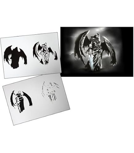 UMR-Design AS-115 Cross Cemetery Airbrush Stencil – Step-by-Step Design, Solvent Resistant (Size M)