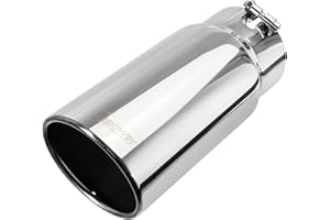 Upower Universal Diesel Trucks Car Exhaust Tip 4 Inch Inlet 6" Outlet 15" Long Stainless Steel Bolt-On