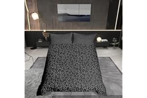 Castle Fairy Wild Animal Skin Print Bedding Set King Size,African Cheetah Wildlife Duvet Cover for Teens Adults,Leopard Print Comforter Cover Decorative Room,No Comforter