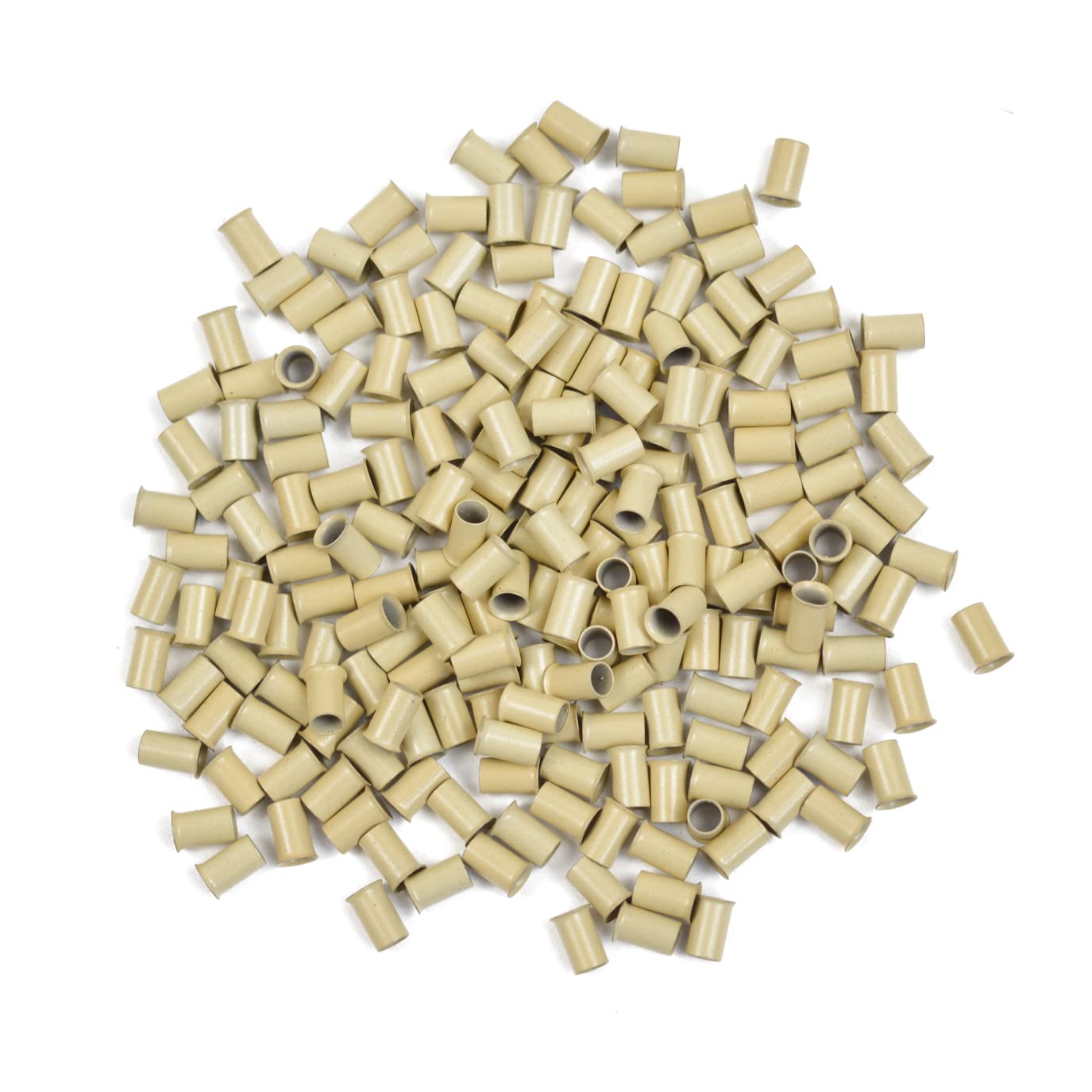 500 Pcs 3.4 mm Micro Link Ring Copper Tubes Beads Non-Silicone Micro Link Beads for I-Tip Hair Extensions (Blonde)