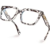 VISOONE Rectangle TR90 Blue Light Blocking Glasses Computer Eyewear with Preppy Look for Women and Men Cougar