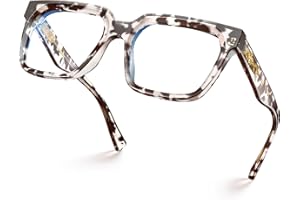 VISOONE Rectangle TR90 Blue Light Blocking Glasses Computer Eyewear with Preppy Look for Women and Men Cougar