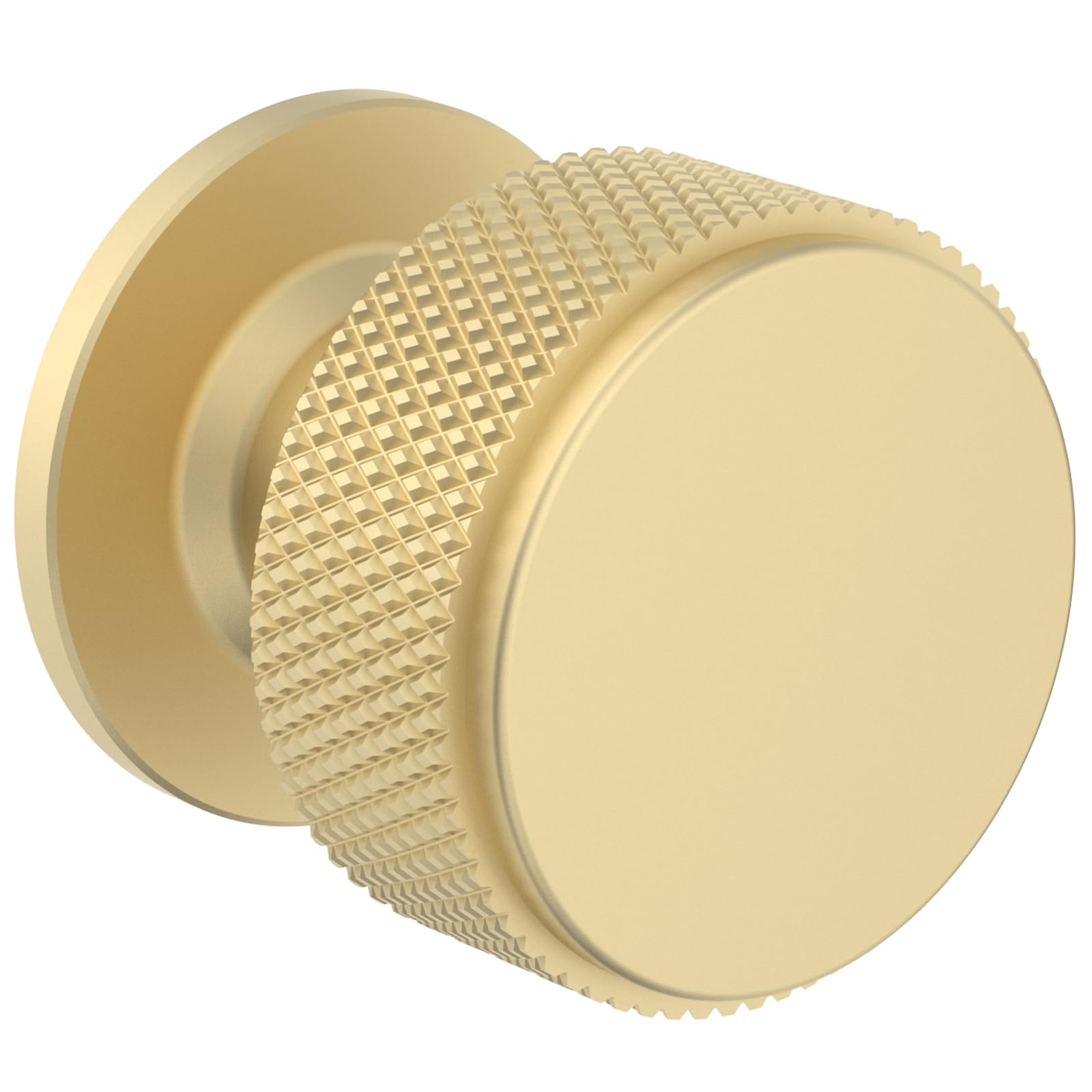 FURNIWARE Pack of 10 Knurled Cabinet Knobs, Brass Cabinet Knobs, Solid Cupboard Handles with 2 Sizes Screws, Gold Round Single Hole for Kitchen, Dresser, Wardrobe, Chest of Drawers, Furniture