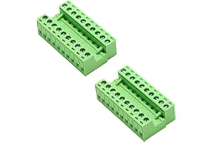 Jienk 2Pack 10-Pin 300V 10A 5.08mm Pitch PCB Mount Screw Terminal Block Connector for 28-12AWG Cable