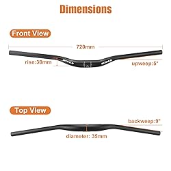 BICYCGEAR 35 Bike Handlebars 720mm, 30mm Rise
