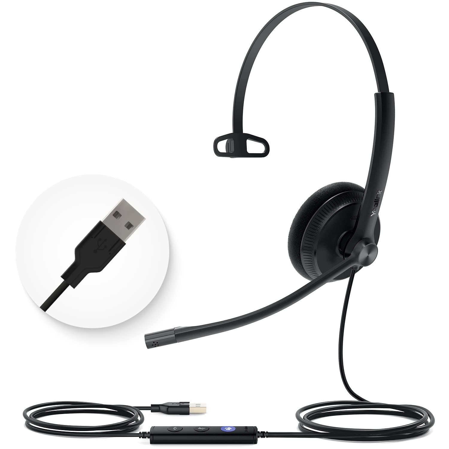 Yealink UH34 USB Headset with Noise Cancelling Mic, Work Headset for PC, Teams Certified Headphones for VoIP Phone Softphone, In Line Control — image 1