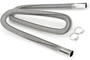 XXIMUIM Parking Air Heater Exhaust Pipe, 2.5CM/1in Inner Stainless Steel Exhaust Pipe Parking Air Heater Fuel Tank Diesel Gas Vent Hose (150cm)