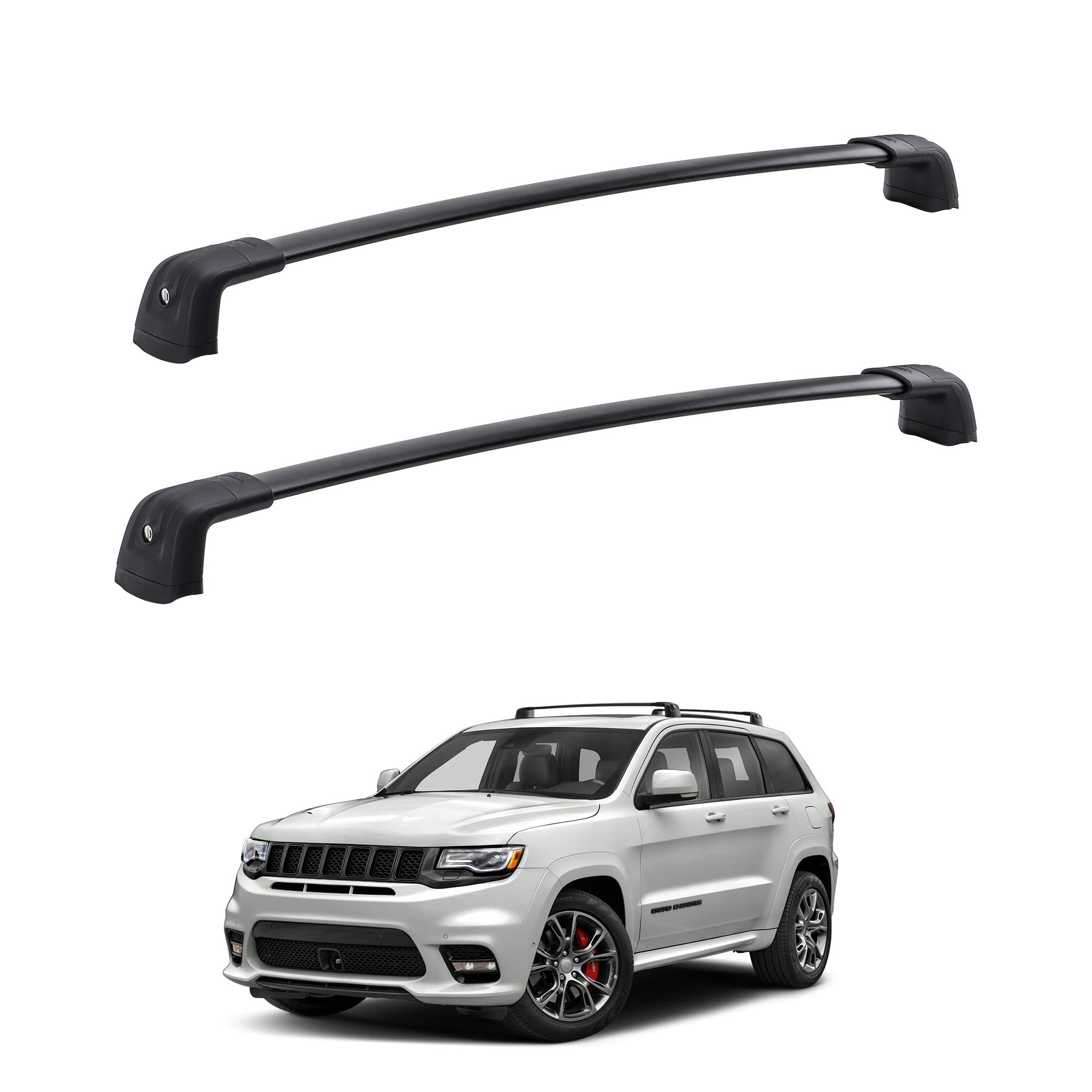 Photo 1 of 220LBS Roof Rack Cross Bars for 2011-2022 Grand Cherokee Altitude/SRT/Trackhawk, Aluminum Car Cargo Crossbars Rooftop Luggage Kayak Bicycles Canoe Carrier