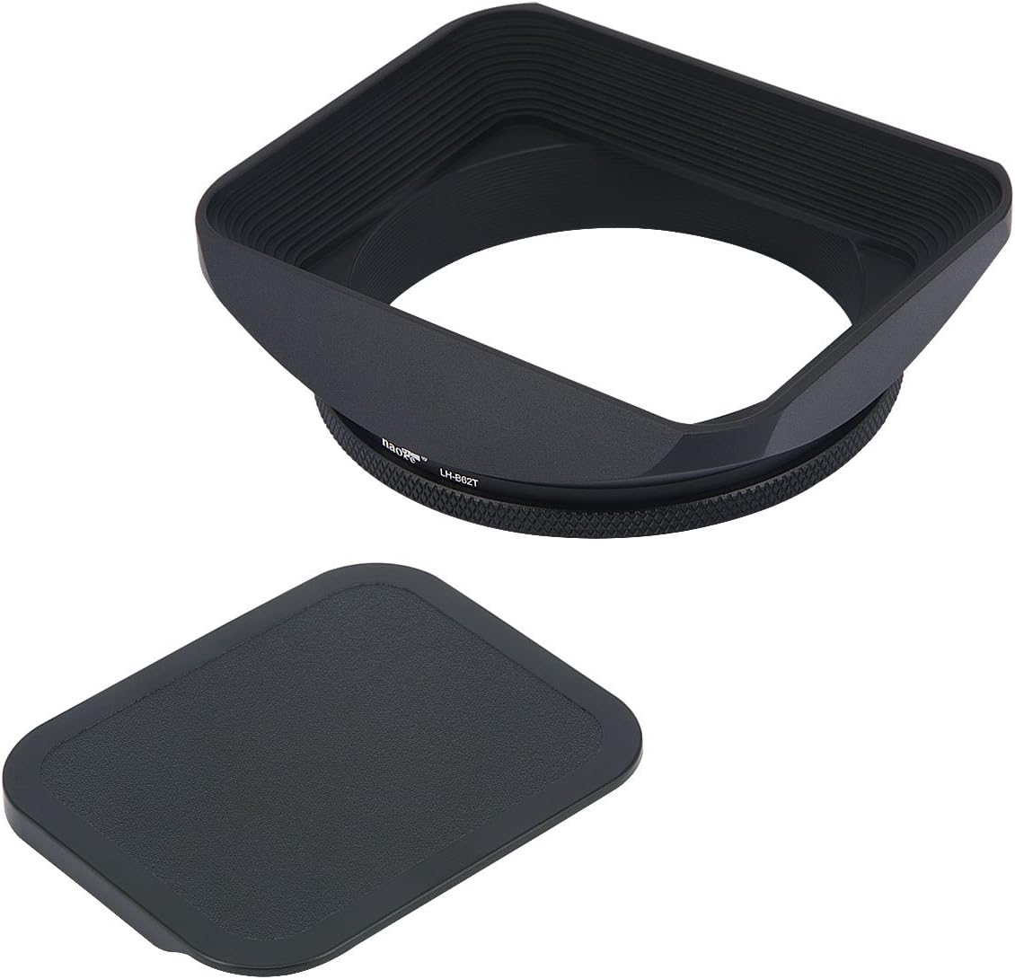 Haoge LH-B62T 62mm Square Rectangular Metal Screw-in Lens Hood with Cap for 62mm Canon Nikon Sony Leica Carl Zeiss Voigtlander Nikkor Panasonic Fujifilm Olympus Lens and Other 62mm Filter Thread Lens - Image 3
