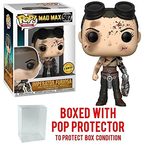 Funko Pop! Movies: Mad Max Fury Road - Imperator Furiosa with Goggles CHASE Variant Limited Edition Vinyl Figure (Bundled with Pop BOX PROTECTOR CASE)