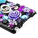 Note 4 Case,Galaxy Note 4 Case - Mavis's Diary 3D Handmade Bling Crystal Luxury Full Diamonds Shiny Music Note Blue Purple Flower Hard Back Case Black Cover for Samsung Galaxy Note 4 SM-N910S SM-N910C
