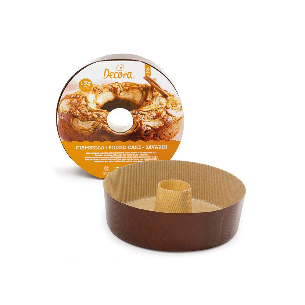 DECORA 0320175 3 TUBE BAKING PAPER PANS Ø 22 X H 7 CM - 1 KG