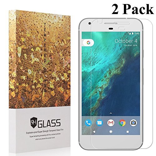 Google Pixel XL Screen Protector,[2 Pack] YMAKSI Bubble Free Anti Fingerprint Ballistic Tempered Glass, Premium Screen Protection for Google Pixel XL,Lifetime Replacement Warranty