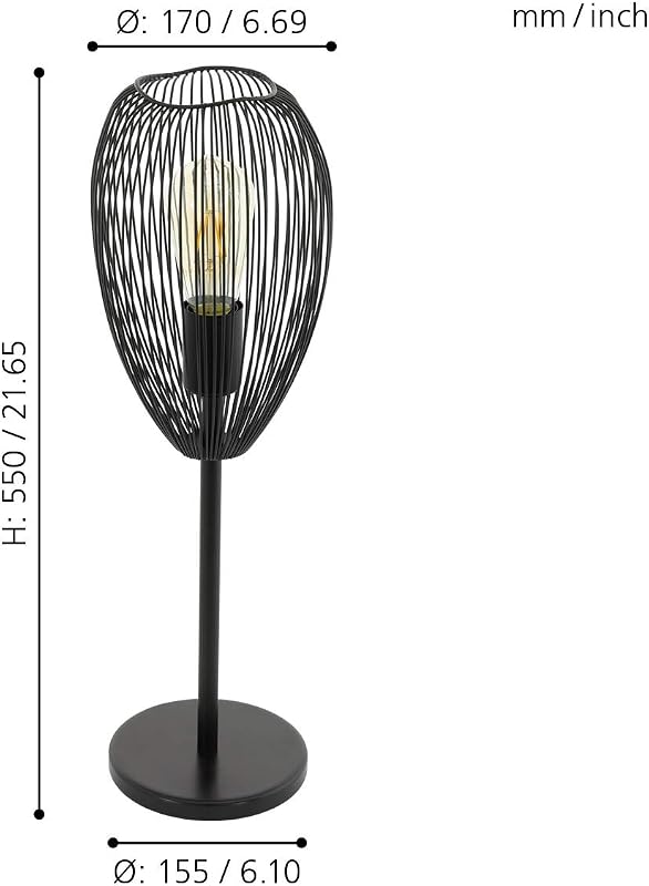 lampada da tavolo Clevedon, lampada moderna a 1 fiamma, luce