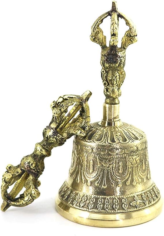Hand Bell, Brass Prayer Bells Desktop Loud Call Dinner Bell Hand Hold
