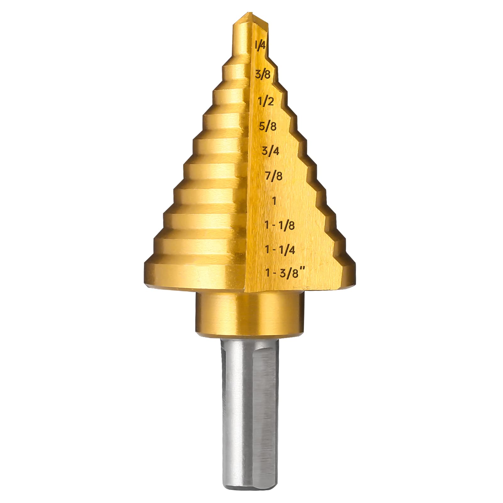 IRONANT Titanium Step Drill Bit, 1/4" to