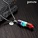 JADENOVA 7 Chakra Stones Necklace Gemstone Pendant Necklace Energy Healing Crystal Divination Pendulum For Women (Cone Hexagonal, 18 Inches Stainless Steel Chain)