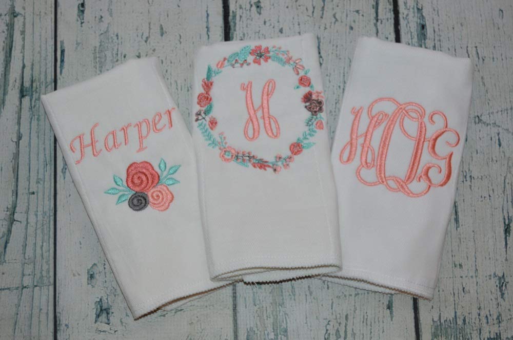 floral burp cloths