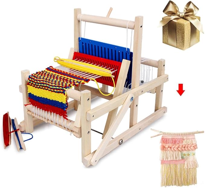 FDYD Weaving Loom MultiCraft Wooden Weaving Loom with Mixed Yarns