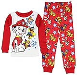 Paw Patrol Little Boys' Long Sleeve Cotton Pajama Sleepwear Set Red