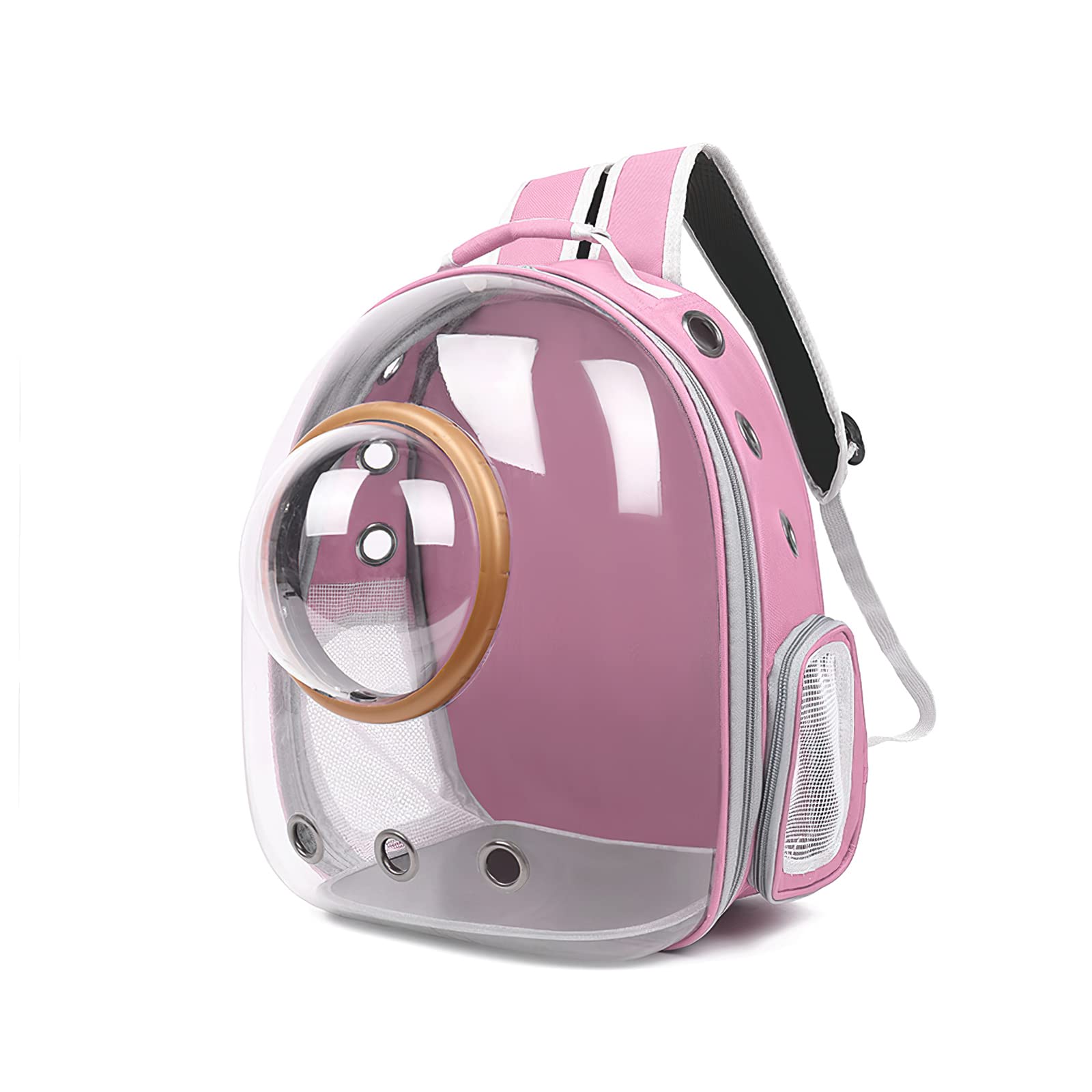 Galatée Cat Backpack Carrier, Pet Backpack Bubble Rucksack, Outdoor Waterproof Clear Pet Capsule Bag, Ventilate Space Capsule Pet Backpack(Pink, Transparent Cover)