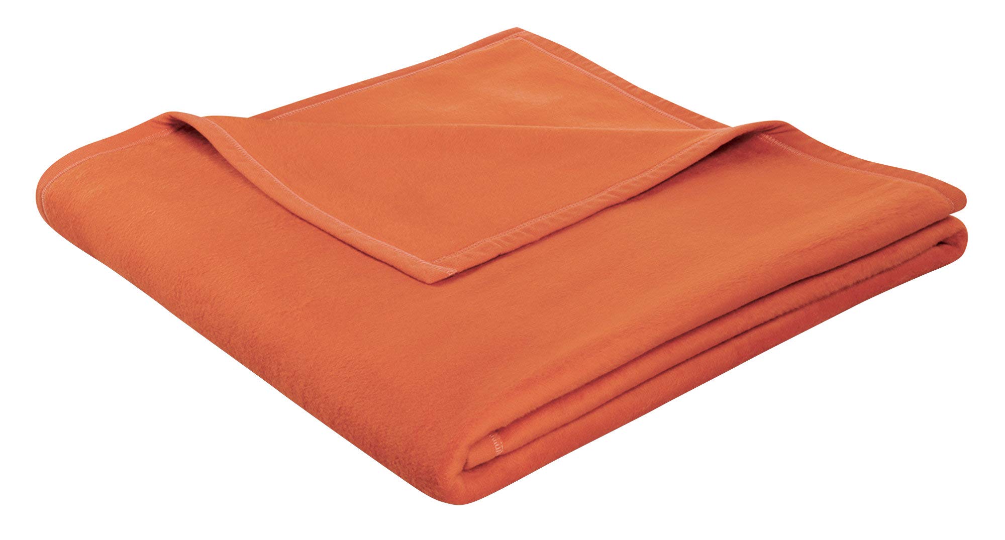 Bocasa 150 x 200 cm Biederlack Thermosoft Blanket Throw, Terracotta Orange