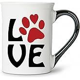 Cottage Creek Ceramic Dog Mom Coffee Mug, 16oz, Pawprint, Dog Lover Gifts
