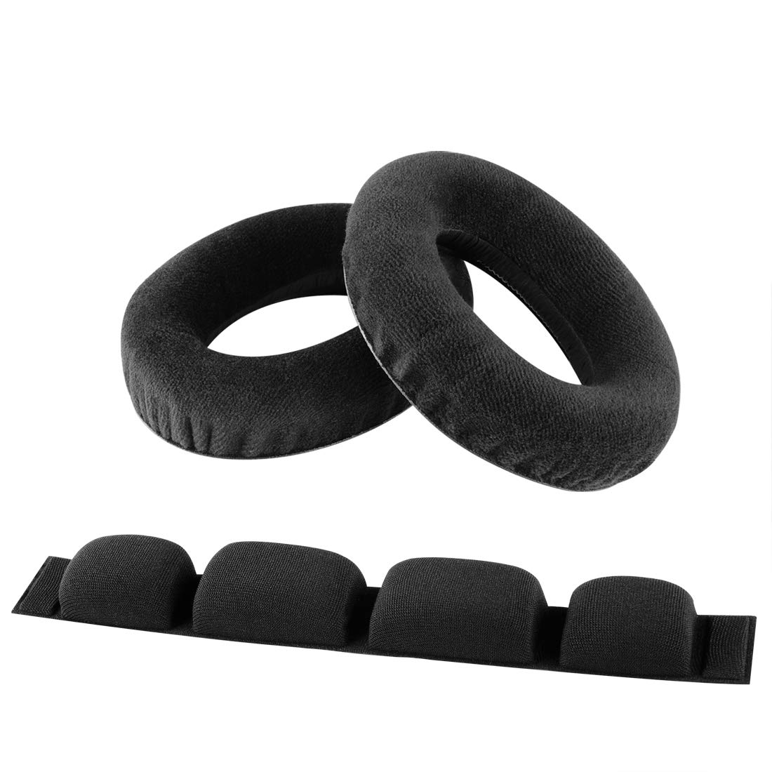 Geekria Replacement Earpad and Headband Set Compatible with Sennheiser HD580, HD600 Headphones, Repair Parts Suit (Black)