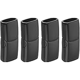 uxcell 8mmx4mm Flat Leather Clasps, 4Pcs Bracelet Clasps Flat Closure End Caps for DIY, Making Supplies (Black)