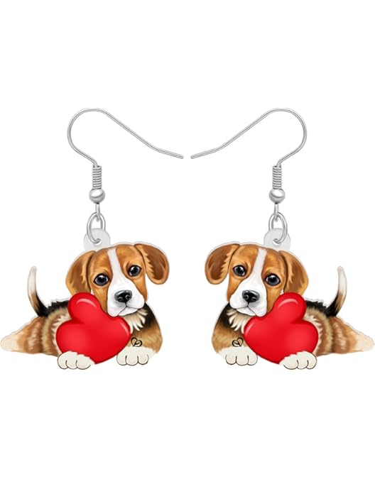 NEWEI Acrylic Cute Boho Wiener Dachshund Dangle Earrings Fun Puppy Pets Bohemian Design Jewellery Accessories Weiner Dog Gifts For Women Dog Mom Animal Lovers (Blue