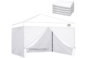 FLAGLY Instant Canopy Sidewalls for 12x12 Pop Up Canopy Tent, 300D Waterproof Material for Outdoor Events, Vendor Booths, and Privacy (Sidewalls Only, Canopy Not Included)(White, 12x12ft-4pcs)