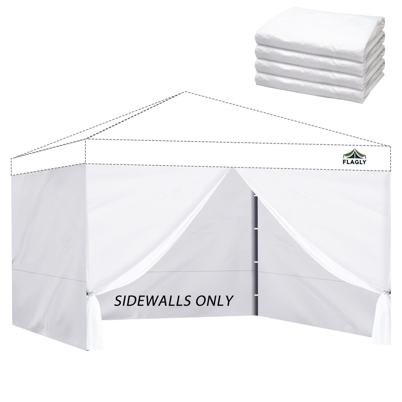 Photo 1 of Instant Canopy Sidewalls for 12x12 Pop Up Canopy Tent, 300D Waterproof Material for Outdoor Events, Vendor Booths, and Privacy (Sidewalls Only, Canopy Not Included)
