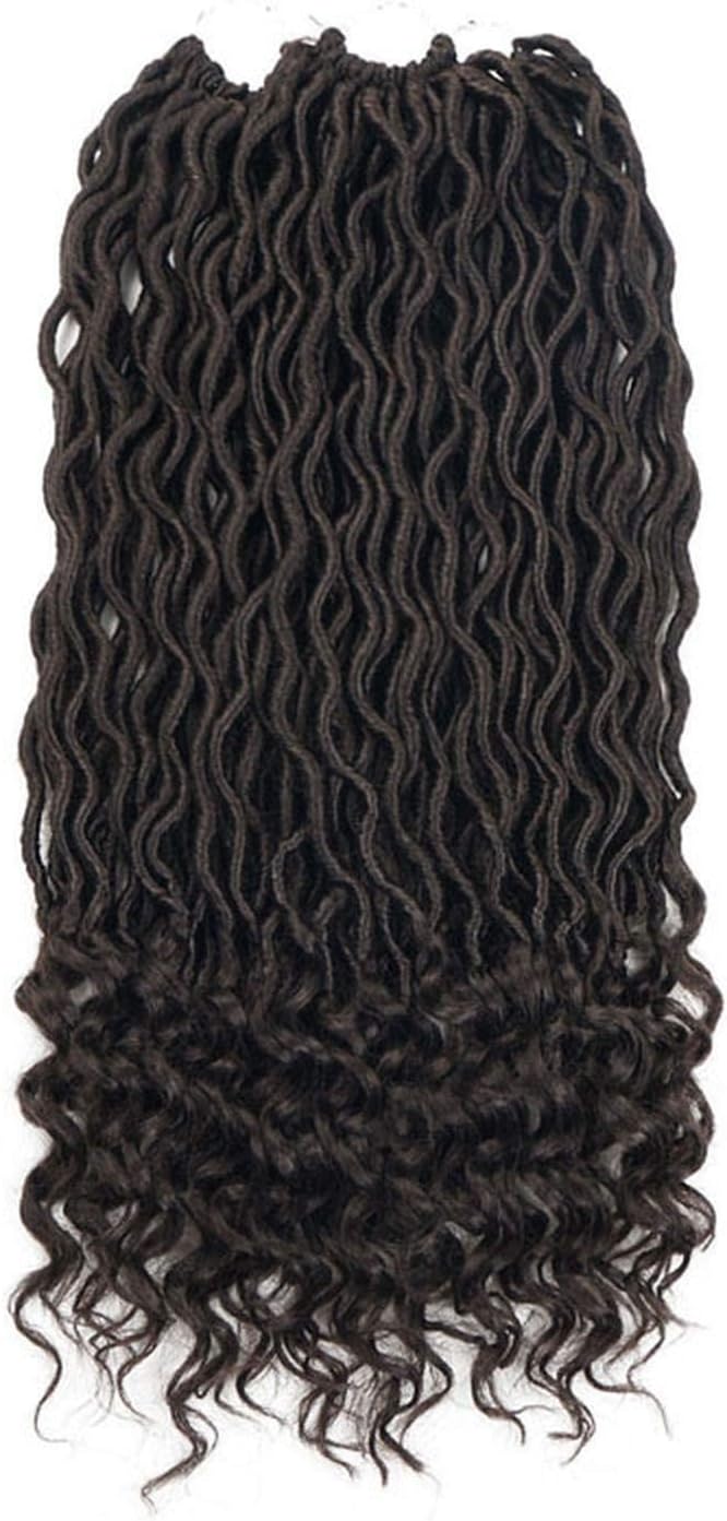 Crochet Goddess Locs Hair Extensions Faux Locs Curly Crochet Braids Ombre Kanekalon Braiding Hair Bohemian locks Romantico,#4,18inches,United States,3 packs