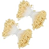 PATIKIL 2.5mm Double Heads Flower Stamen, 680 Pcs Artificial Flower Stamen Pistil Matt Pearl Floral Stamen for DIY Christmas