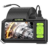 ILIHOME Dual Lens Borescope with Light, 1080P Industrial Endoscope Inspection Camera, 7.9mm IP67 Waterproof, Sewer Camera with 4.3" IPS Screen,8 LED Lights,16.5FT Semi-Rigid Cable.