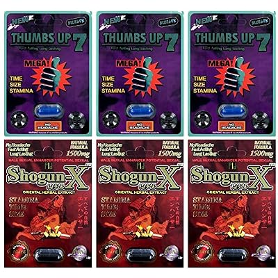 Thumbs Up 7 69K Blue 3 Pill Shogun X 1500mg 3 Pill Male Enhancing Natural Performance Pill The New Most Effective Natural Amplifier for Performance,