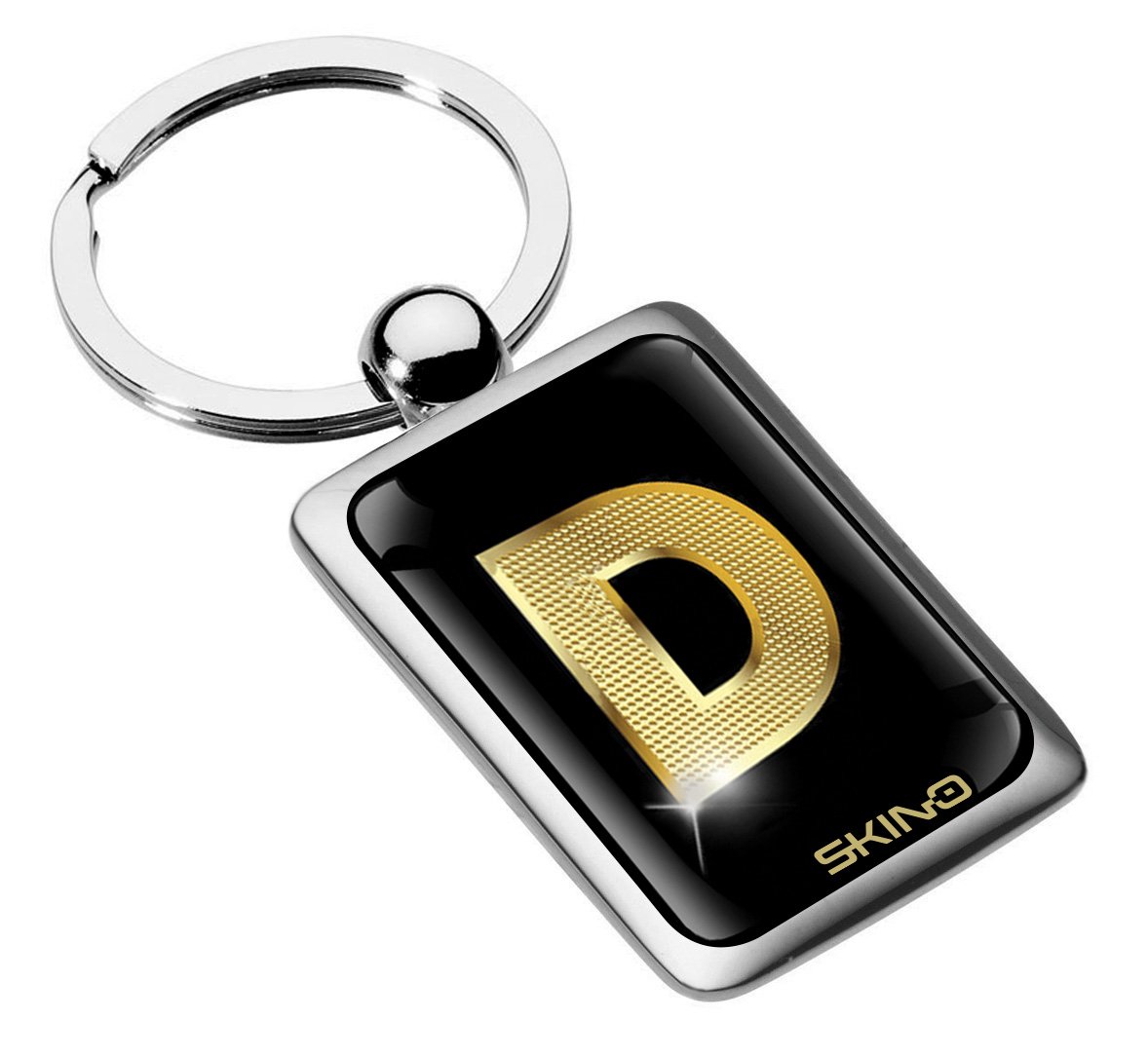 Biomar Labs® Metal Alphabet A-Z Personalised Initials Keyring Keychain Gold Men Women Gift Letter D