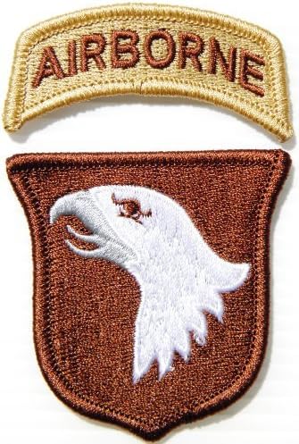 2.5"x 2.5" / Tab 2.5"wide x1" 101st AIRBORNE DIVISION USAF US Army Military Pilot Logo Tab Jacket Uniform Embroidered Sew Iron on Patch