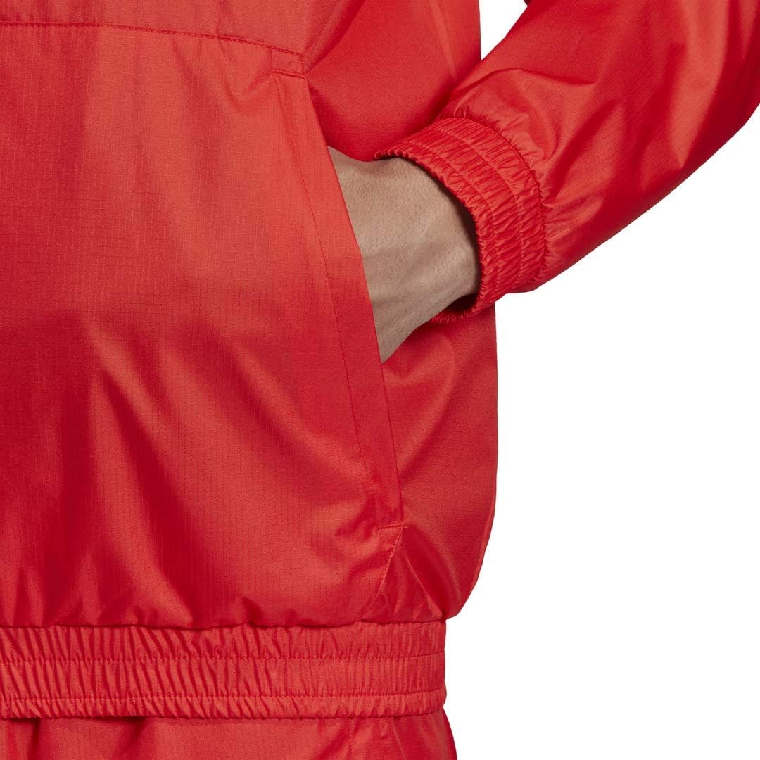 adidas originals adicolor three stripe track jacket in red