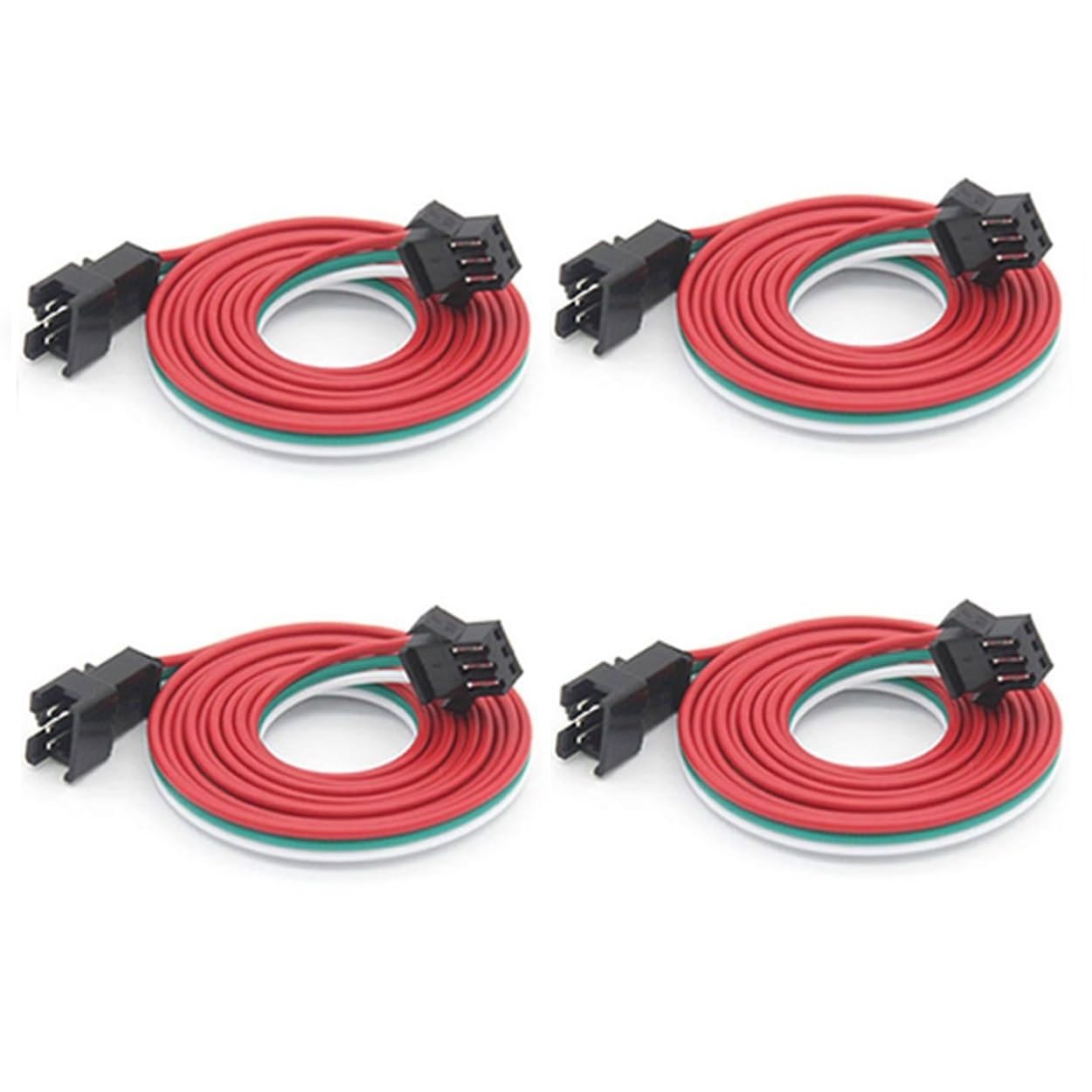 Taikuwu 4 Pcs 50cm 3 Pin JST SM Male Female Plug LED Connector Cable for WS2812B WS2811 SK6812 Symphony LED Lights with Connectors,SM3P Buckle Free Welding Plug Light Controller Wire