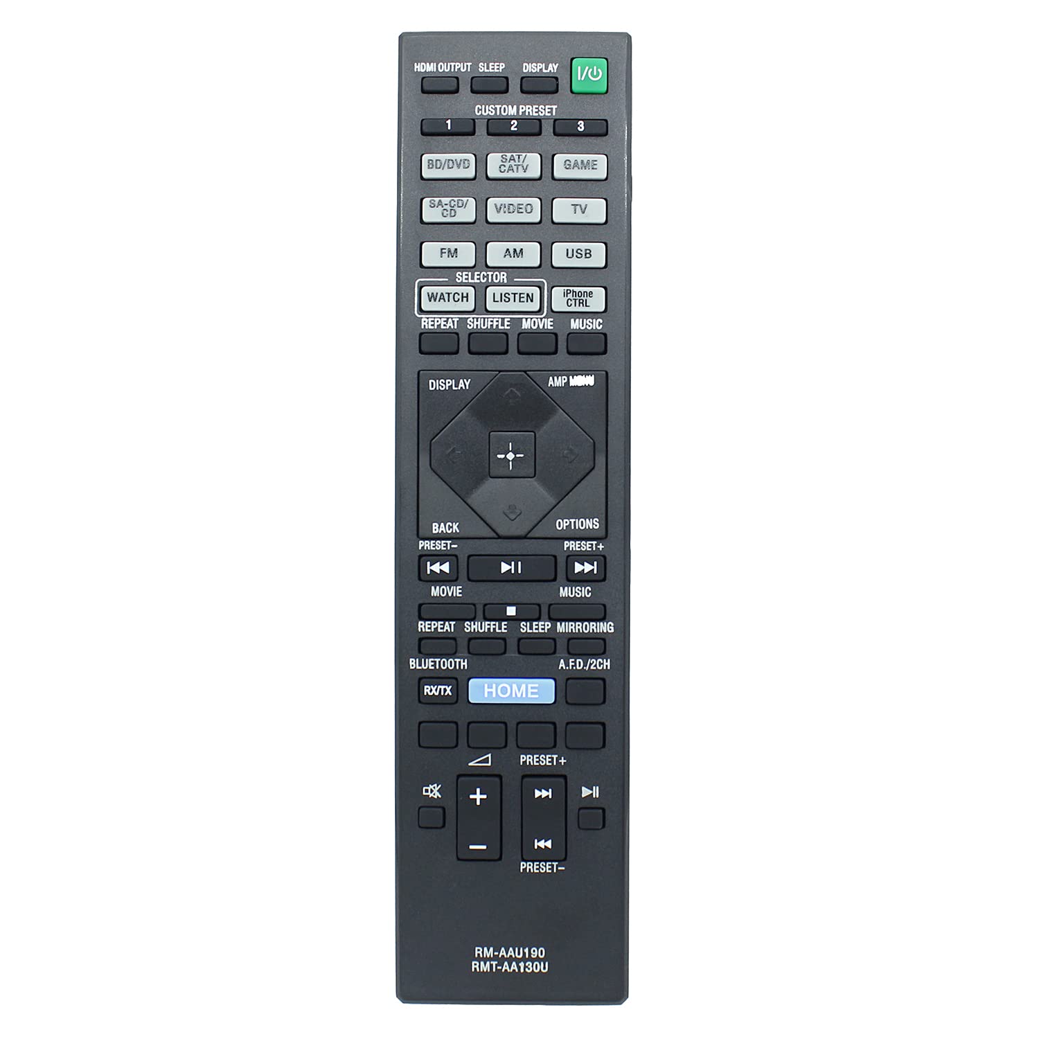 RM-AAU190 RM-AA130U Remote Control Replacement for Sony AV Receiver STR-DH550 STR-DH750 RMAAU190 STRDH550 STRDH750 STR-DN1060 STR-DN860 STRDN1060 STRDN860