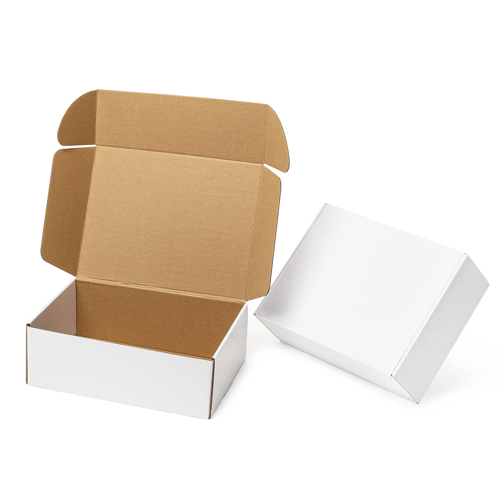 Photo 1 of Mcfleet 24 Pack 12x9x4 Shipping Boxes - White Corrugated Cardboard Mailing Box Packaging for Small Business - Tab Locking Literature Mailer Flat Empty Gift Packing Supplies