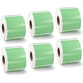 BETCKEY Colored Labels Compatible with Dymo 30324 (2-1/8" x 2-3/4") Large Multipurpose Labels, Compatible for Dymo LabelWriter Thermal 450, 4XL & Zebra Desktop Printers [6 Rolls, Green]