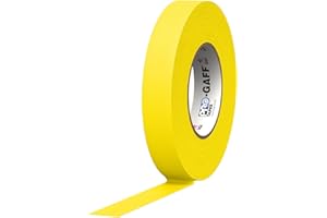 1" Width ProTapes Pro Gaff Premium Matte Cloth Gaffer's Tape With Rubber Adhesive, 11 mils Thick, 55 yds Length, Yellow (Pack of 1)