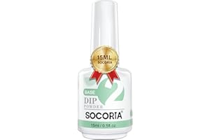 SOCORIA Dip Powder Base Coat,15ml/0.5oz Dip Liquid for Nail Dipping Powder Nail Kit, Fast Dry, Long-Lasting, French Nail Art Manicure Beginner DIY Salon, No Nail Lamp Needed Curing