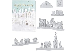 ON-AIRSTORE Village House Metal Cutting Dies Stencil Template Molds, Embossing Tool Die Cuts for Card Making Album Paper Scrapbooking DIY Etched Dies Craft