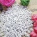 DoreenBow 1500PCS White Letter Beads Acrylic Round Letter Acrylic Beads A-Z Heart and Alphabet Letter Beads for Bracelets Jewelry Making Necklaces Key Chains Jewelry (4x7mm)
