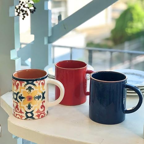 Amazon Co Jp マグカップ ティー コーヒー兼用 レッド Lisboa 素焼き テラコッタ ポルトガル 南米系 南欧 Maria オリジナル コーヒーカップ コップ 食器 かわいい 可愛い おしゃれ お洒落 インスタ映え ホーム キッチン