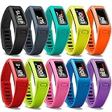 SnowCinda 10 PCS Silicone Wristbands Replacement Bands with Metal Clasps for Garmin Vivofit Bands